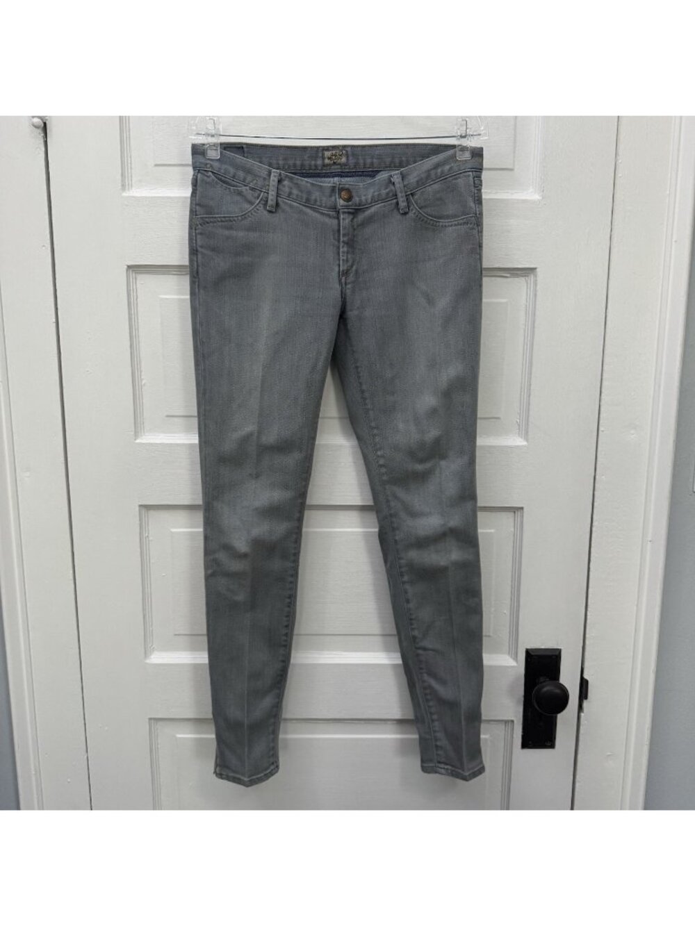 Goldsign Misfit Jeans Women’s 27 Gray Low Rise Skinny Ankle Zip Made USA